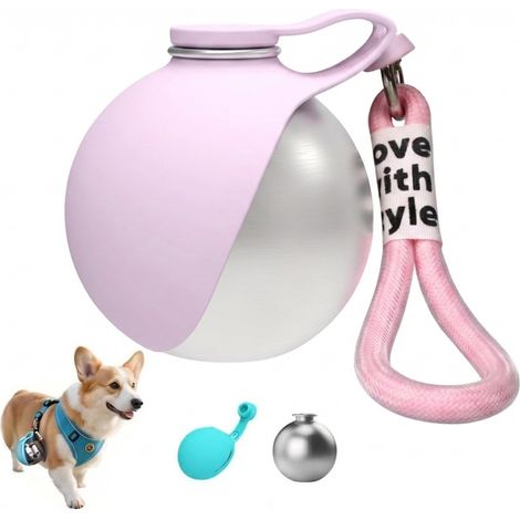 Bottiglia per animali domestici - in 1 Bottiglia portatile per cani - Bottiglia portatile e pieghevole per animali domestici - Corpo rotondo in acciaio inossidabile (1/5)
