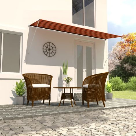 Auvent rétractable Store banne Marquise 400x150 cm Orange et marron XZZZ913913 (1/5)