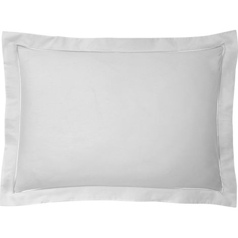 Taie d'oreiller percale de coton peigné "Julian" toutes dimensions Coton Pur - Julian Perle - - Julian Perle - Taie d'oreiller 50 x 70 cm finition points bourdon (1/4)