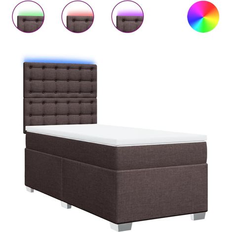Maison Exclusive - Giroletto a Molle con Materasso Marrone Scuro 90x200 cm Tessuto