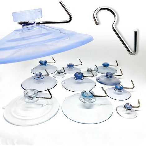 Ventouses en plastique de 50 mm avec crochets - Lot de 20 pour usage extérieur (1/5)