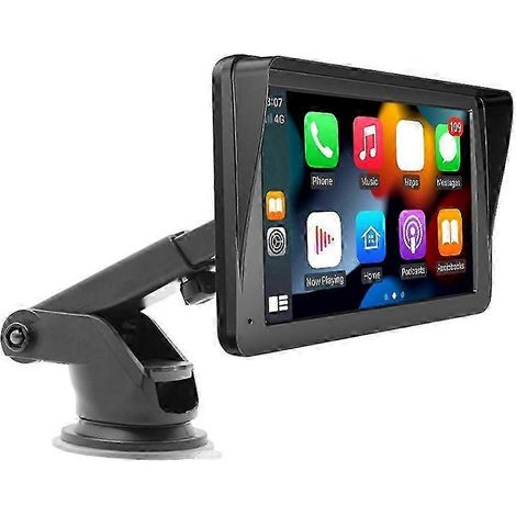 Autoradio avec écran tactile 7 pouces compatible CarPlay et Android Auto, lecteur vidéo sans fil, système de divertissement embarqué amélioré et facile à utiliser. WHBYV (1/4)