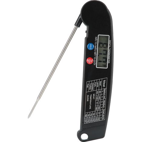 Thermomètre à Viande Numérique Étanche, Lecture Instantanée pour Cuisine, BBQ et Grill en Extérieur, Noir (1/5)