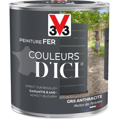 Peinture fer extérieur Couleurs d'Ici® V33 Gris anthracite Velours 0,5L (1/4)