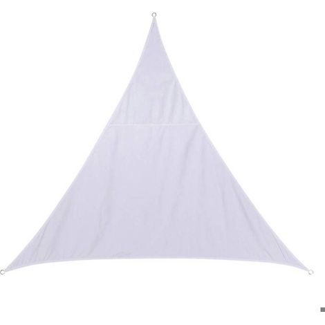 Voile d'ombrage triangulaire "Curacao" blanc 3x3x3m en polyester - Hespéride (1/5)