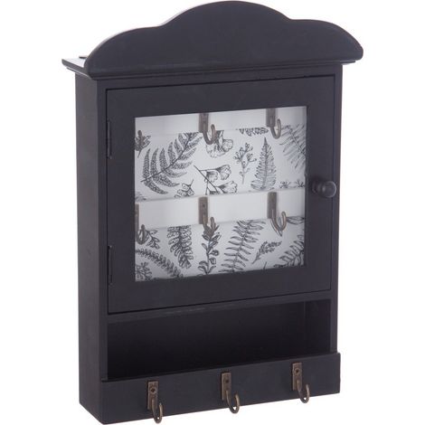 Schlüsselschrank, Aufbewahrungsbox aus Holz, Vintage, Schwarz - Atmosphera