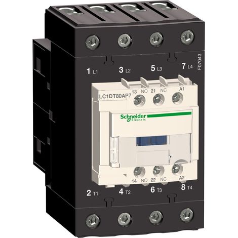 Contattore Tesys Lc1D 4 Poli Ac3 440V Ac 80A ( Schneider Cod. Lc1Dt80Am7 )