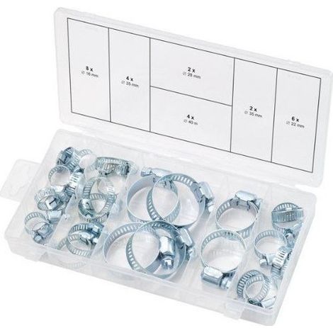 Trade Shop - Set 26 Fascet Pezzes Ferro Para Su Medidas ø 16-40 Mm Stringitubo Para Bullone -