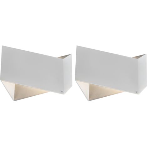 QAZQA Set of 2 Design Wall Lights White - Fold (1/5)