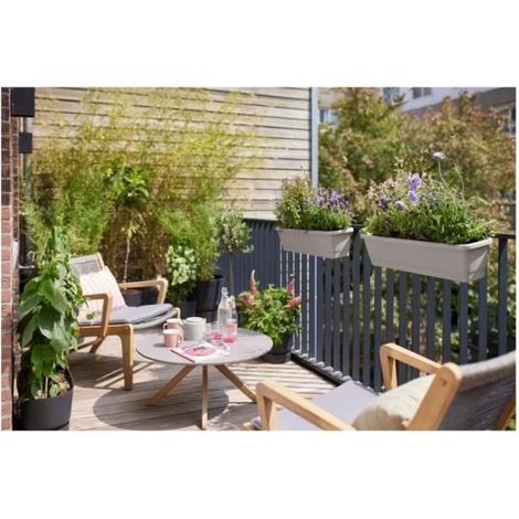 Elho Noa Balconniere L - Gris - L 65 x B 20 x H 18 cm - Balconextérieur - 100% recyclé (1/2)