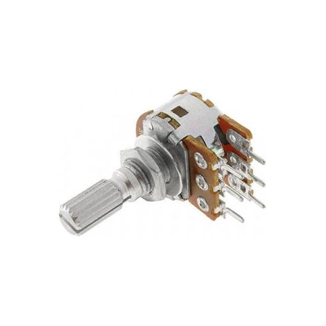 POTENCIOMETRO 500K DOBLE Lineal Eje Corto De Metal 6mm