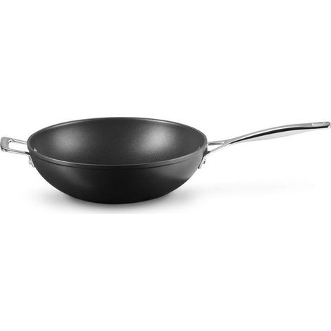 LE CREUSET Le Creuset Poêle Wok Anti-Adhérente en Aluminium Forgé, 30 cm, Anthracite/Argenté,51104300010202 (1/2)