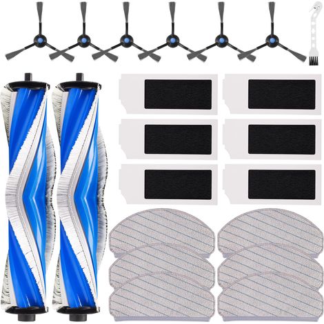 21 Stück Zubehör für Ecovacs Deebot N20 Pro Plus / N20 Plus / N20 Saugroboter, 6 Wischpad 2 Hauptbürste 6 HEPA Filter 6 Seitenbürsten 1 Reinigungsbürste  Ersatzteile für Deebot N20