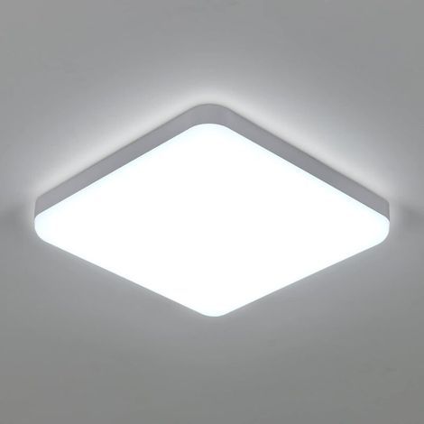 Plafonnier LED Salle de Bain 30W 2700LM IP44 Étanche, Luminaire Plafond Carré 24.8cm 4000K Moderne pour Cuisine Chambre Salon Couloir (1/5)