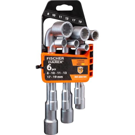 FISCHER DAREX - Jeu de 6 clés à pipe débouchées