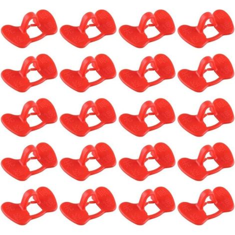 Lot de 20 lunettes de protection pour poules, sans boulon, anti-picage, équipement agricole, rouge (1/4)