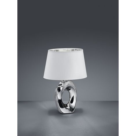 Moderne Tischlampe Silber Keramik Taba H33 cm Trio Lighting