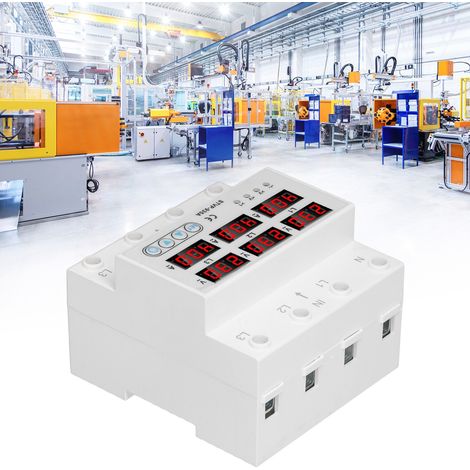 STVP-935A AC220/380V, Drehstrom, sechs Anzeigen, DIN-Schienenmontage, einstellbare Spannung und Stromstärke, automatische Rückstellung, Überspannungs-/Unterspannungsschutz und Strombegrenzung, 40 A (1/5)