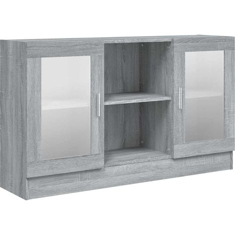 Vitrina madera contrachapada gris Sonoma 120x30,5x70 cm vidaXL