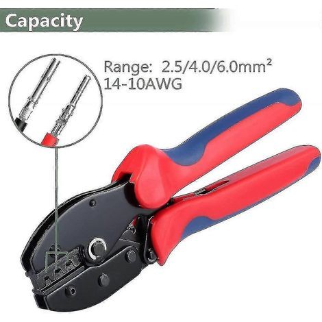 HONORNIC - Pince à sertir pour panneaux solaires - Pince à sertir pour panneaux solaires 6 mm, pince MC4 14-10 AWG (1/4)