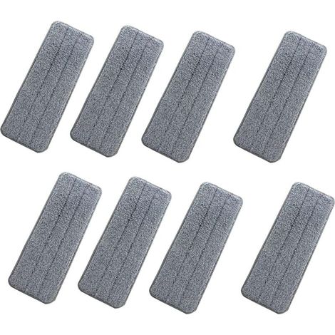 8 Pièces Housse de Nettoyage de Rechange, Têtes de Rechange pour Balai Serpillère, Mop Remplacement des Tampons, pour la Plupart des Surfaces Dures Planes, Sols Bois Massif, Sols en Bambou (1/4)