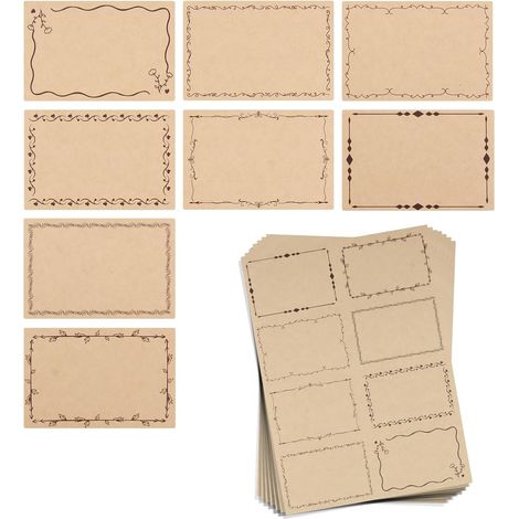 164 pezzi di etichette adesive in carta kraft, etichette autoadesive, set di adesivi per ufficio e scrapbooking, etichette adesive in pizzo per confezioni regalo e decorazioni (1/5)