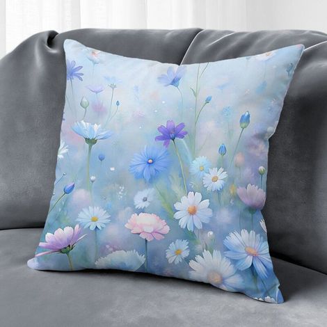 Housse de coussin plantes fleurs vintage, décoration maison élégante,50×50cm (1/5)