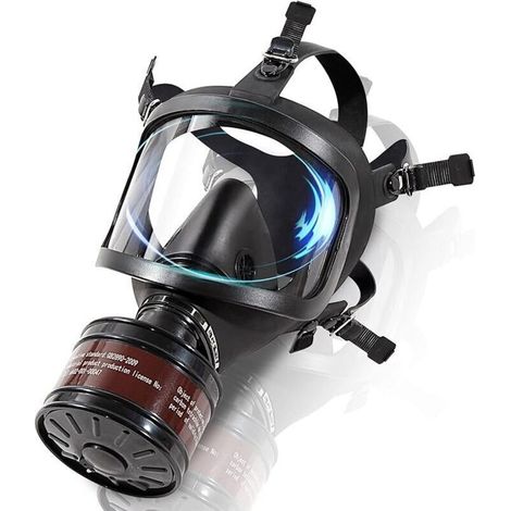 Masques à gaz de survie nucléaire et chimique, masque à gaz respirateur tactique militaire, masque respirateur visage complet avec filtre à charbon actif de 40mm (1/5)