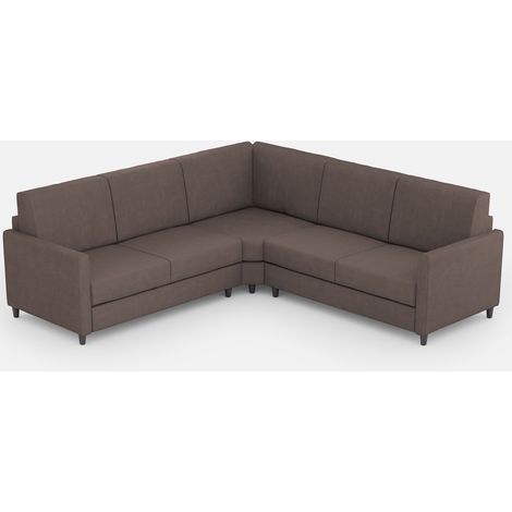 Canapé d'angle moderne italien tissu marron Korane - 5 tailles-Taille 221x221 cm (1/5)