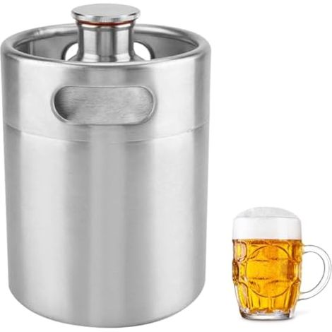 Ft de Bière de 5 Litres, Mini Ft En Acier Inoxydable 304 avec Couvercle En Spirale Hexagonale Système de Robinet de Bière de 5 Litres avec Refroidissement Pour Le Brassage à Domicile (1/5)