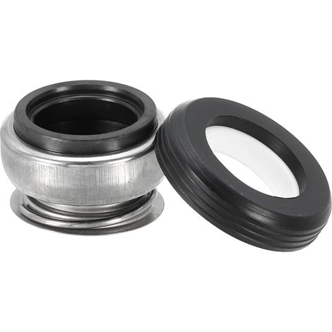 Shaft Mechanical Seal Replacement, Carbon Ceramic Ring Seal Shaft Spring Kit 301-16 for Oil Cylinder Water Pump, Silver Black, 0.63" (16mm) (1/5)