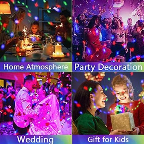 Lampe Fête LED, Ampoule 3W Multi-Color, Effet Disco, Compatible avec Douille E27, Blanc. (1/4)