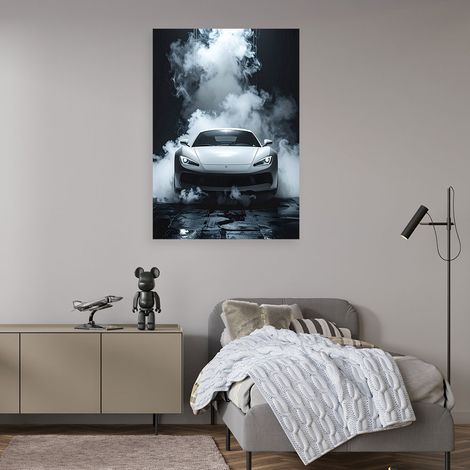 Wandbild Weißer Sportwagen 60x90 (1/4)