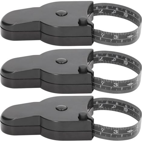 Lot de 3 mètres ruban télescopiques automatiques, mini mètre ruban portable noir pour couture, mesure précise en cm et pouces, mètre ruban pour tour (1/5)