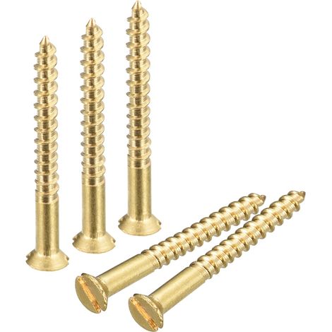25Pcs Vis à Bois à Tête Plate à Fente en Laiton M2x20mm (1/5)