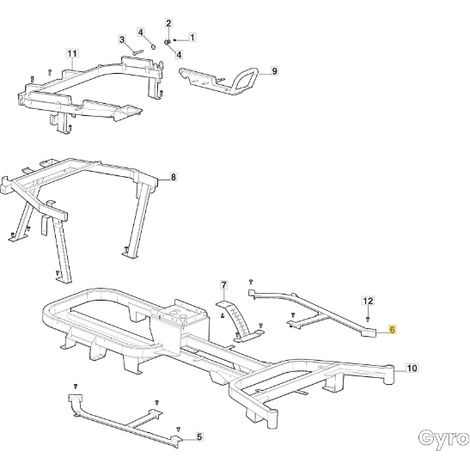Linke Fußstütze für GYRO500e ORIGINAL STIGA Modelle 337785163/0