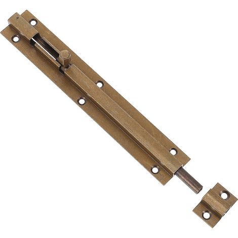 Serrure coulissante en cuivre pour porte, idéale pour les gestionnaires immobiliers (17 x 3 x 1,5 cm), protection de porte (1 pièce). (1/4)