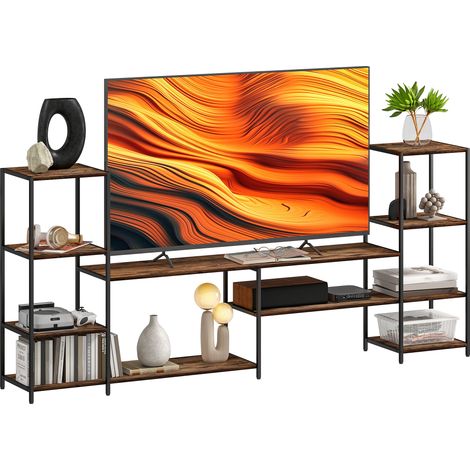 TV Unit for TVs up to 60 Inches, Industrial TV Stand with Storage Shelves, Entertainment Centre for Living Room, Bedroom