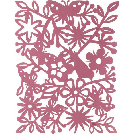 Tovaglia/Tovaglietta in feltro con motivo di fiori e farfalle, rosa, 40x30 cm (1/2)