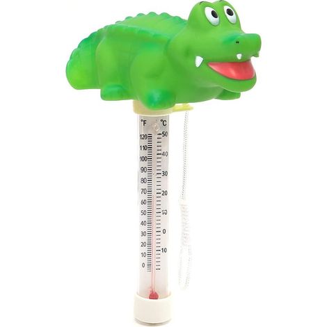 Thermomètre flottant pour piscine avec cordon, en forme de crocodile, pour mesurer la température de l'eau des piscines, spas, jacuzzis et aquariums.-AquaForge (1/5)