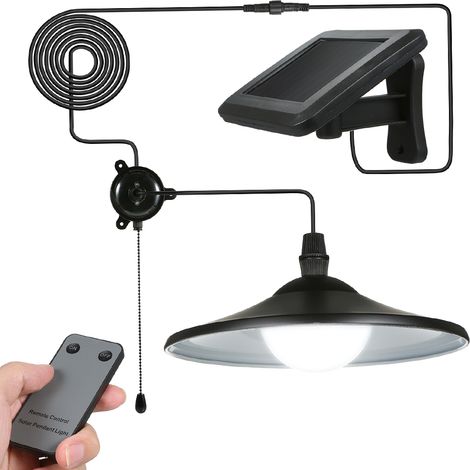 Decdeal Solaranhänger Light 2 Steuermodi 8 LED -Schuppen mit Fernbedienung und Ziehkabelschalter für Innenräume im Freien