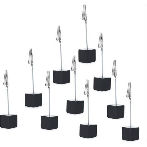 Pince Mémo Support Photo, 10PCS Memo Clip Support Stand pour Office Memo, Nom de la Table de Mariage, Afficher les Photos, etc - Noir,11.32.5cm (1/4)