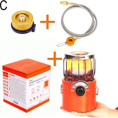 Réchaud à gaz 2 en 1 au propane, multifonctionnel, pour tente de camping, chauffage d'extérieur hivernal, brûleur à propane, réchaud de cuisine portable pour le camping et la pêche. (1/5)