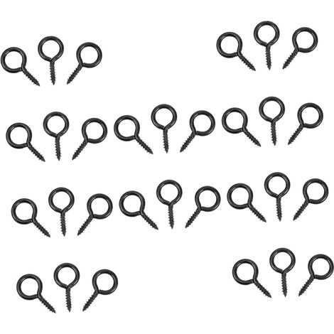 30 crochets à œillet, noir, fer, pour suspension et arrimage (1/5)