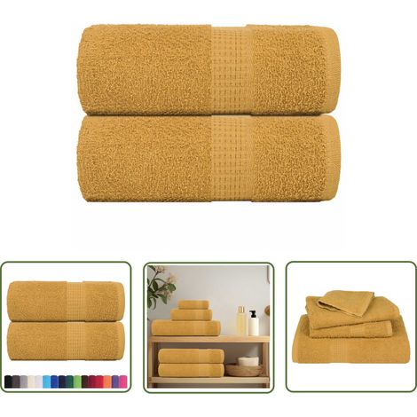 vidaXL Seiftücher 2 Stk. Golden 30x30 cm 360 g/m² 100% Baumwolle (1/5)