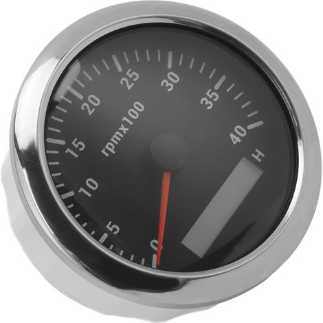 Tachymètre 85 mm 4000 tr/min étanche IP67 avec rétroéclairage 7 couleurs pour voiture, bateau, camping-car, yacht, noir (1/5)