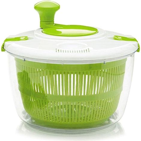 Essoreuse à salade 5 L - manivelle rotative, couvercle sécurisé