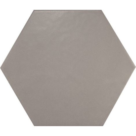 Carrelage hexagonal en grès cérame gris uni 17.5x20 cm – Épaisseur 8-10 mm – Finition V1 pour terrasses et balcons – Equipe (1/4)