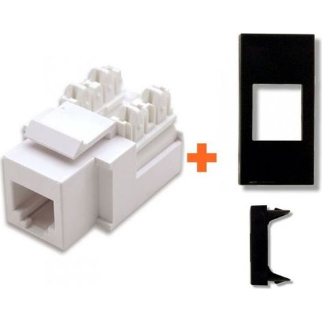 Presa telefonica da incasso RJ11 compatibile Legrand Vela nero