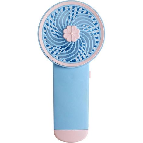 Leichter Handventilator, batteriebetrieben (AM3), tragbarer kleiner Ventilator für Outdoor-Aktivitäten, Reisen, Büro, Camping, Blau